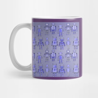 Purple Robot Pattern Mug